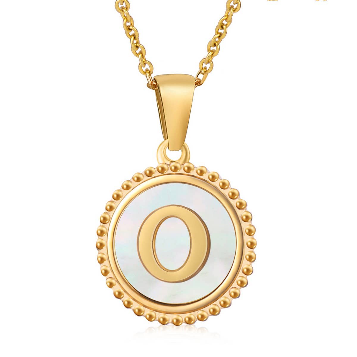 ACCITY - 18K GOLD STAINLESS STEEL SHELL LETTER NECKLACE_CWAJE0686: TYPE2 / (OS) 2