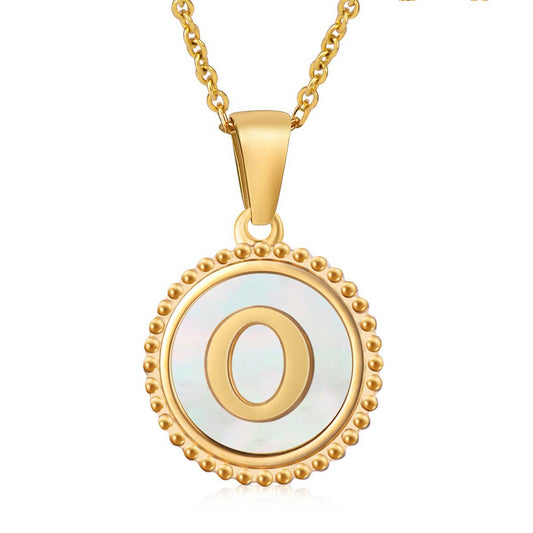 ACCITY - 18K GOLD STAINLESS STEEL SHELL LETTER NECKLACE_CWAJE0686: TYPE15 / (OS) 2