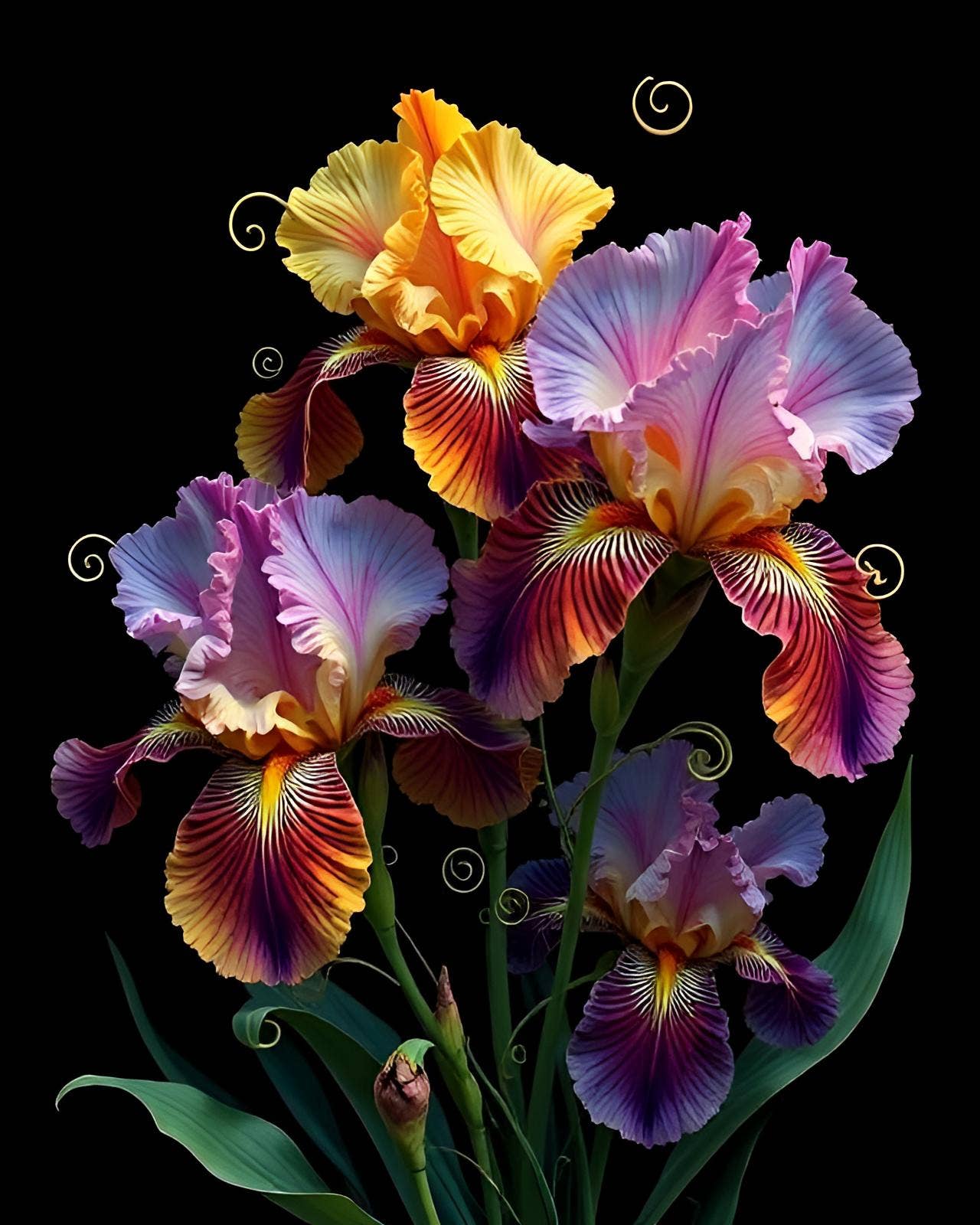 Wicked Cool Unicorn - Gothic Floral 5 x 7 Greeting Cards: 002