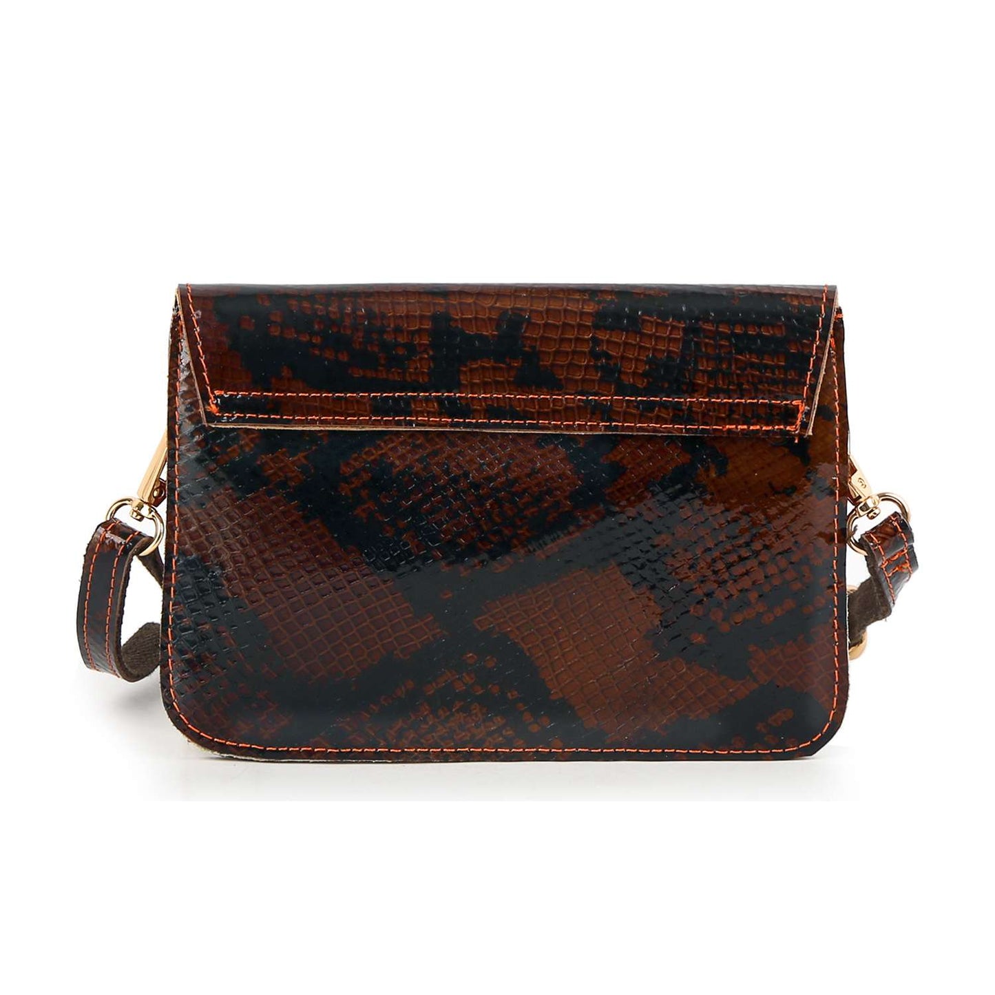 Handbag Express - Genuine Leather Patchwork Snakeskin Accented Shoulder Bag: Multi 2