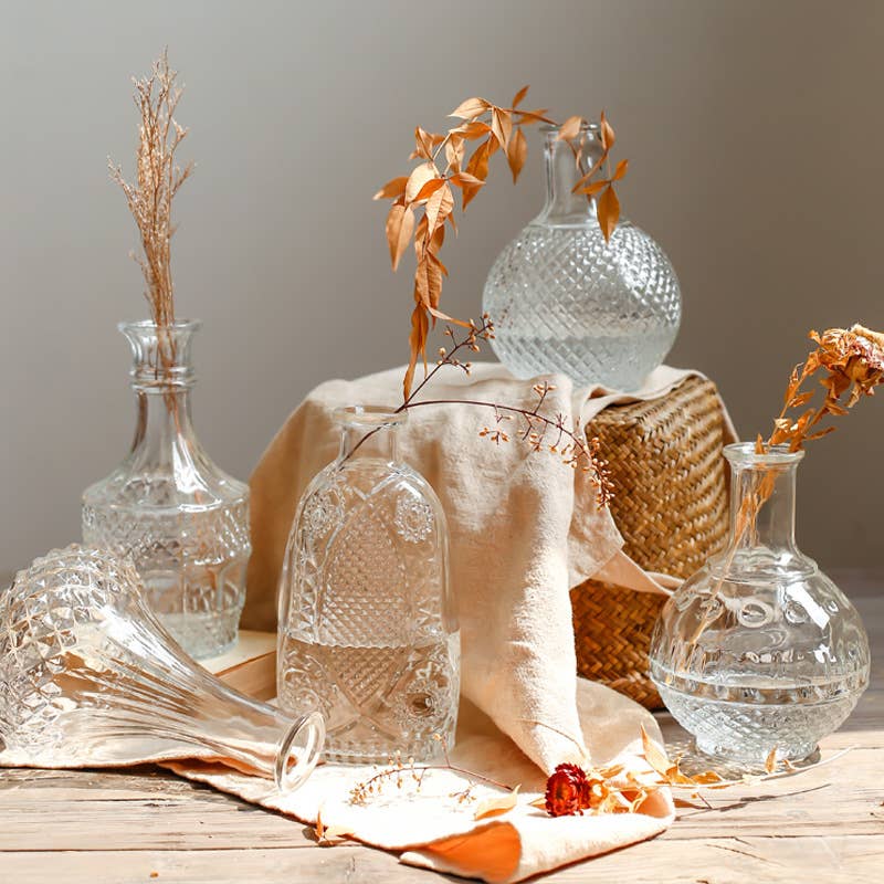 Sweet Home Deco - Rustic Spring Flower Glass Vase, Jumbo Size Vase, Table Vase: Style D