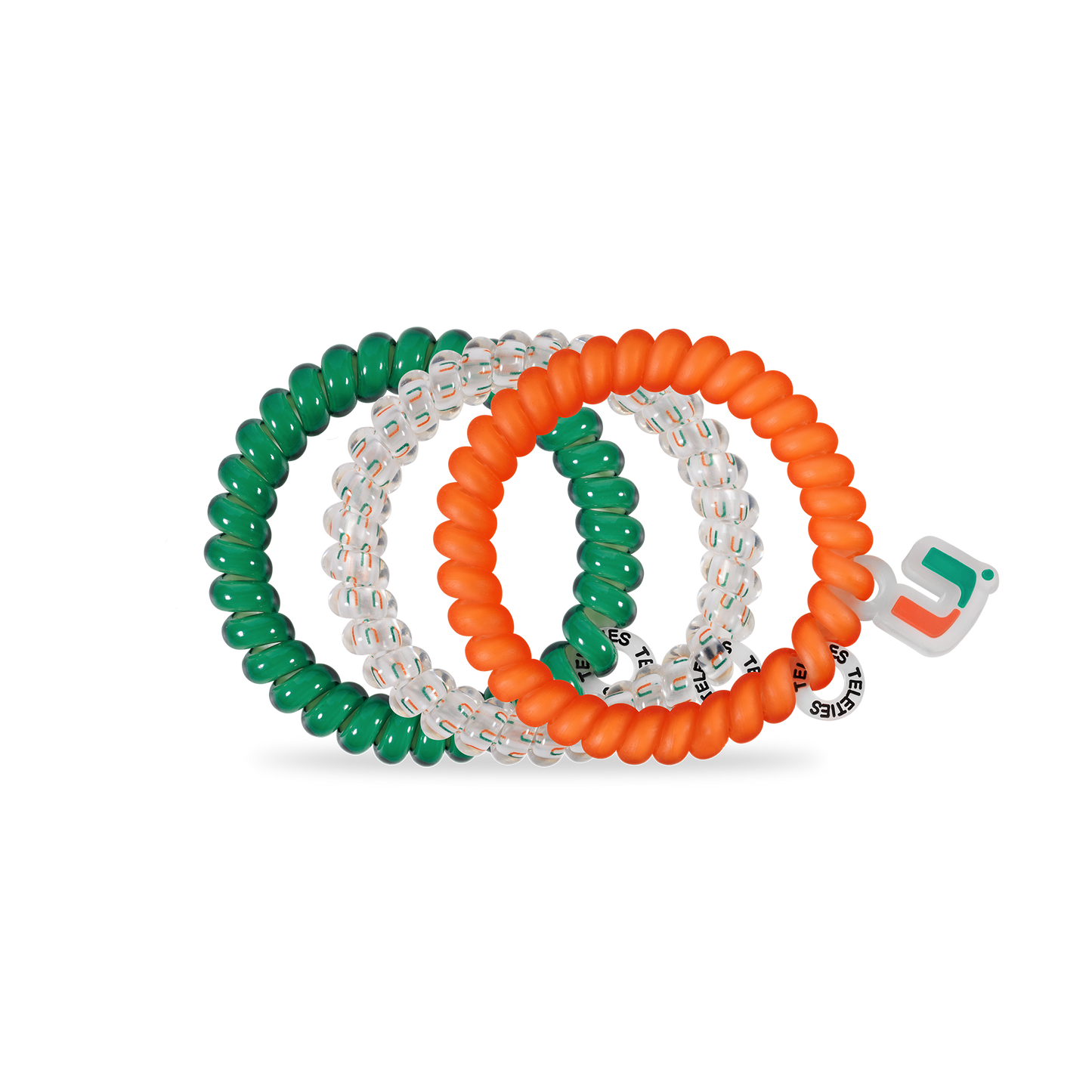 TELETIES - Spiral Hair Coils | Small | Go Canes! Hair Ties