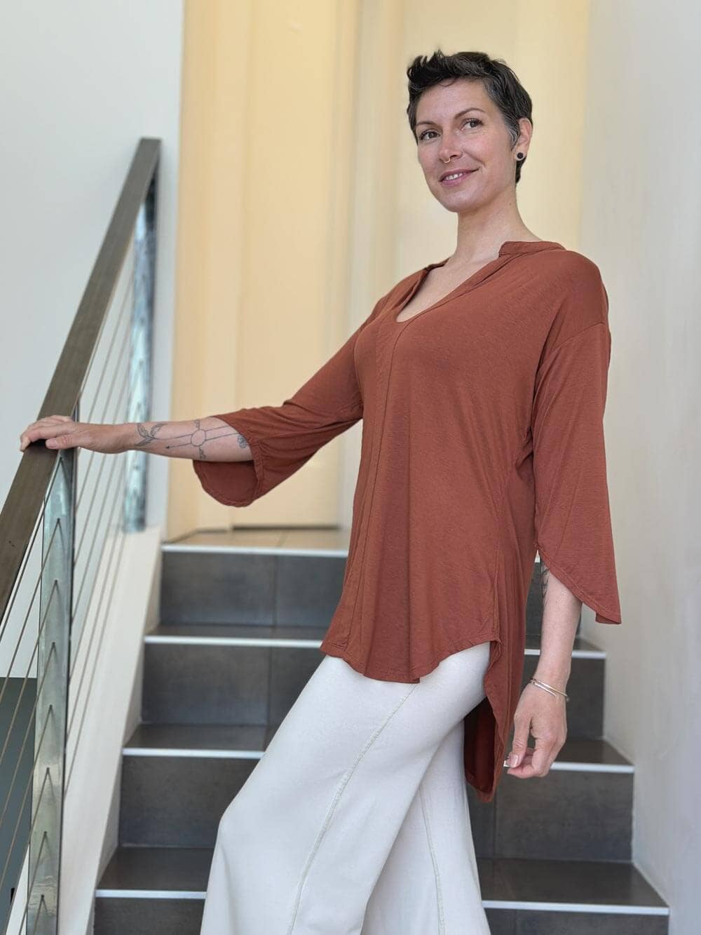 CARAUCCI - Kurta Tunic: Teal / One Size