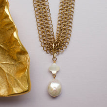 Load image into Gallery viewer, a.v. max - Mesh Necklace w/Semi: Pearl