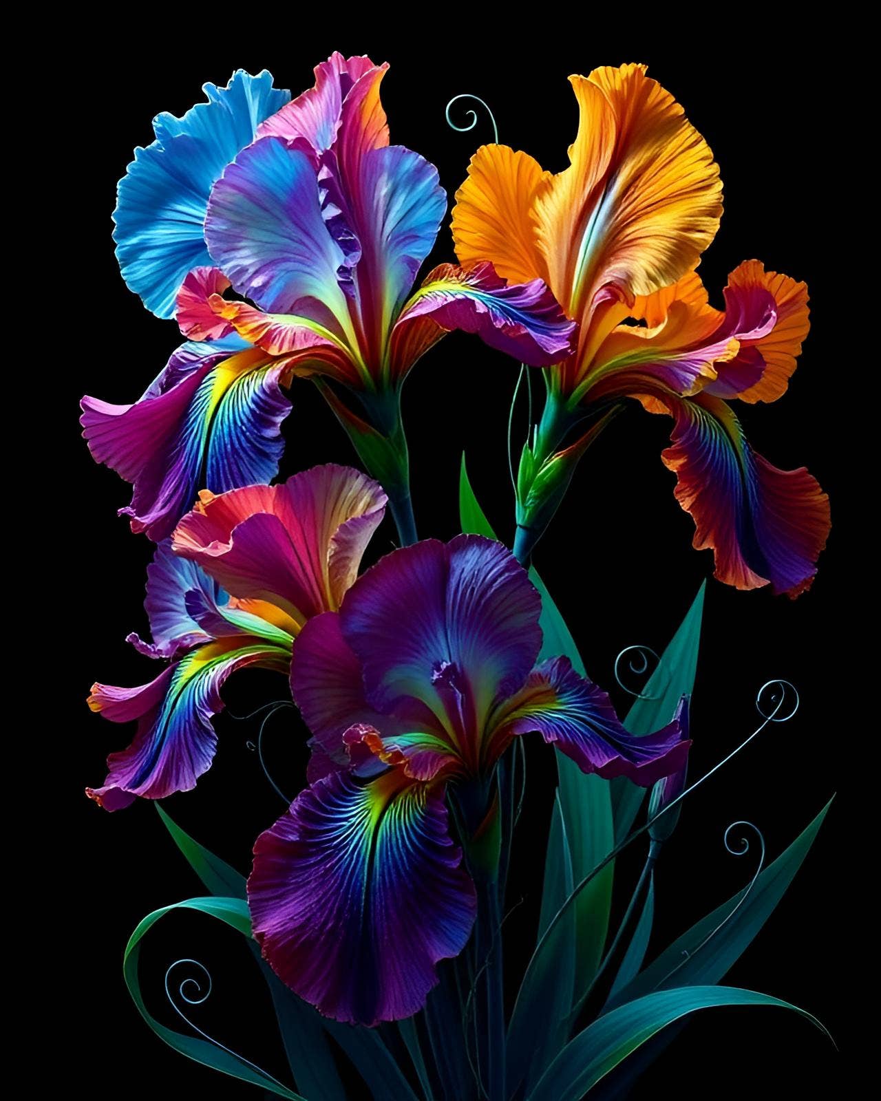 Wicked Cool Unicorn - Gothic Floral 5 x 7 Greeting Cards: 002