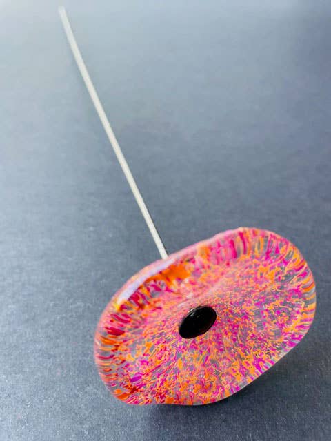 CARNEOL GLASS - Small Glass Flower For Inside In Transp.-Orange-Fuscia