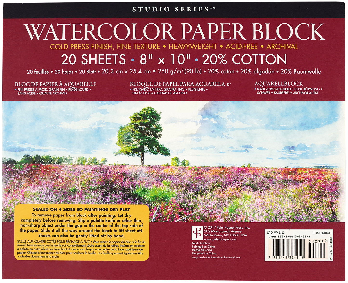 Peter Pauper Press - Studio Series Watercolor Paper Block