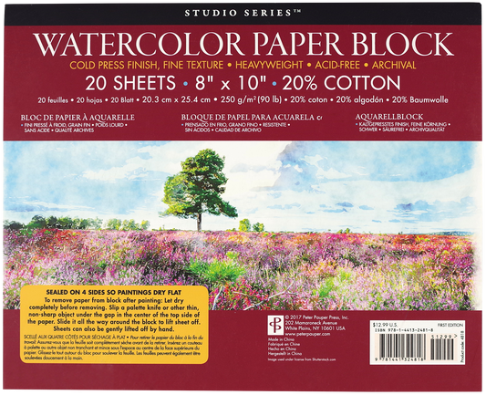 Peter Pauper Press - Studio Series Watercolor Paper Block