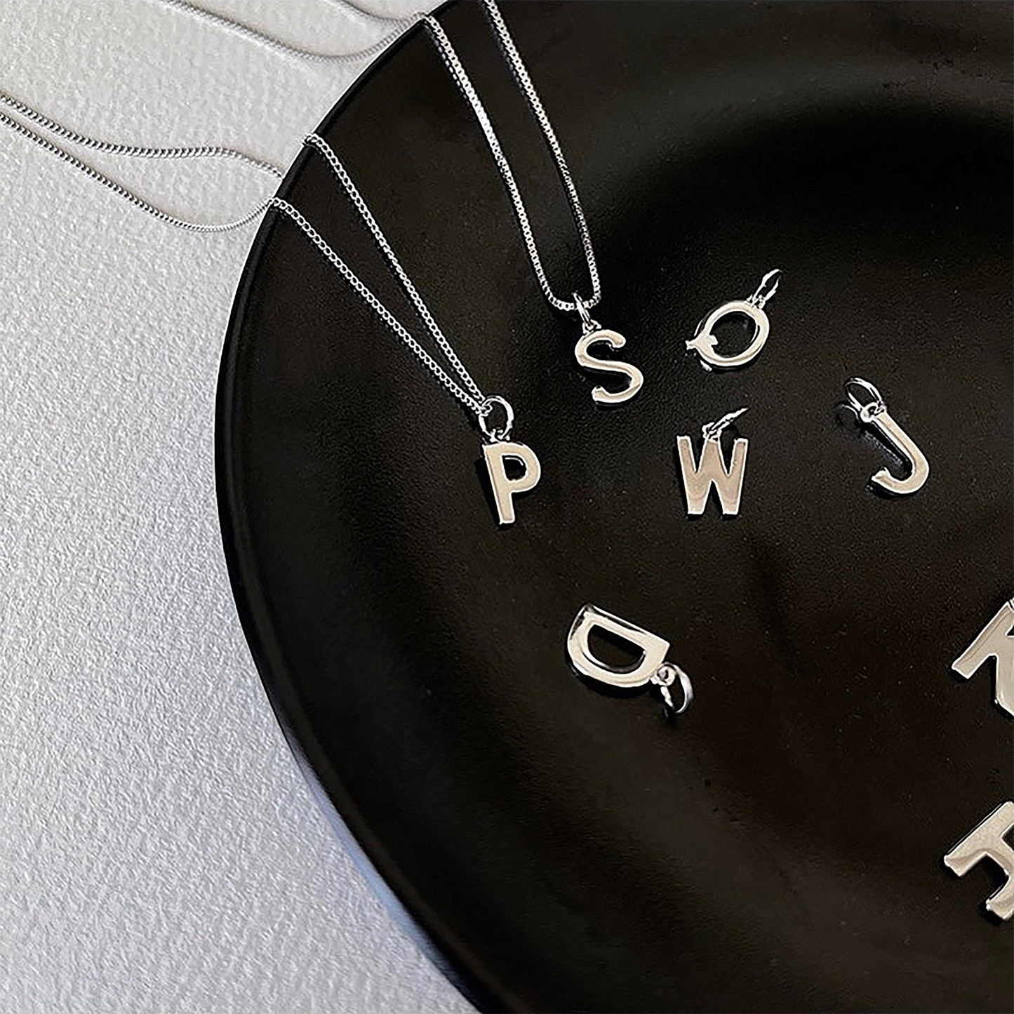 Haengseongworkshop - Initial Custom Letter Necklace 14/15/16 inches with Extender Surgical Steel: 16 inches / G