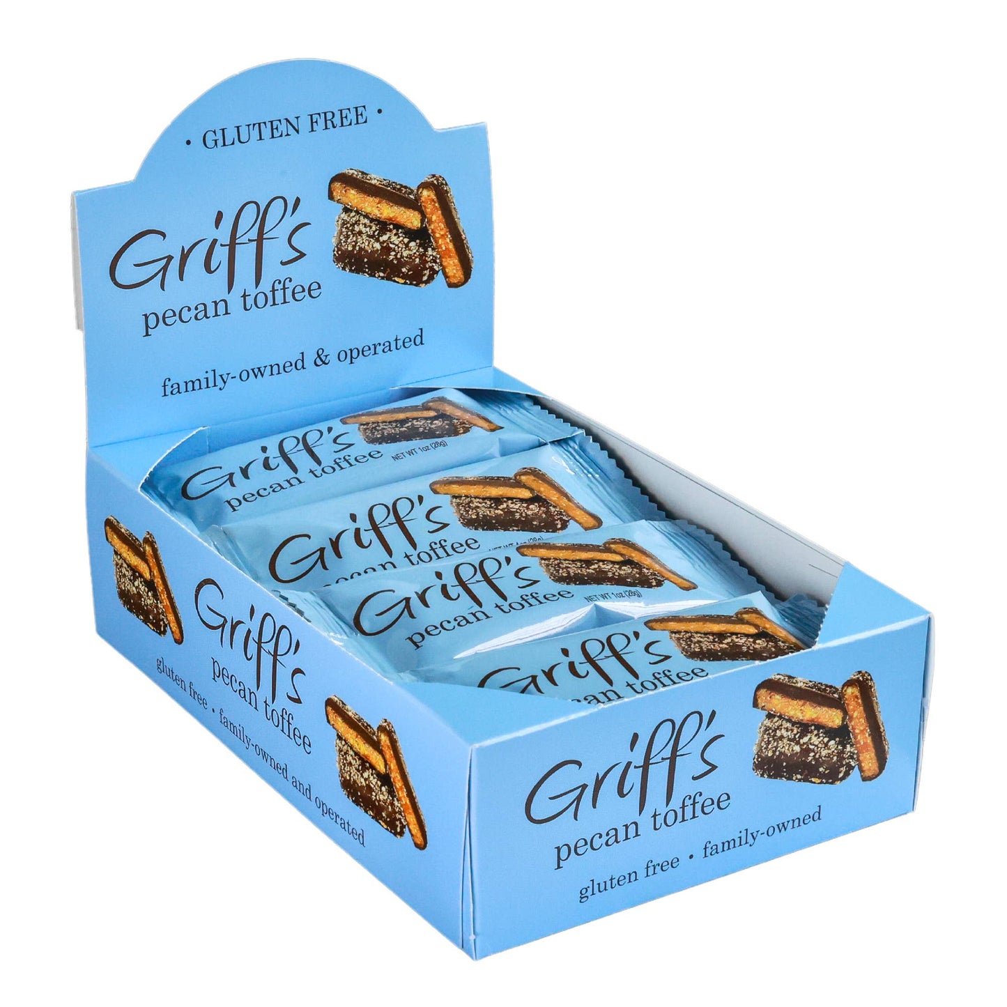Griff's Toffee - Griff's Pecan Toffee - 1oz Dark Chocolate Toffee