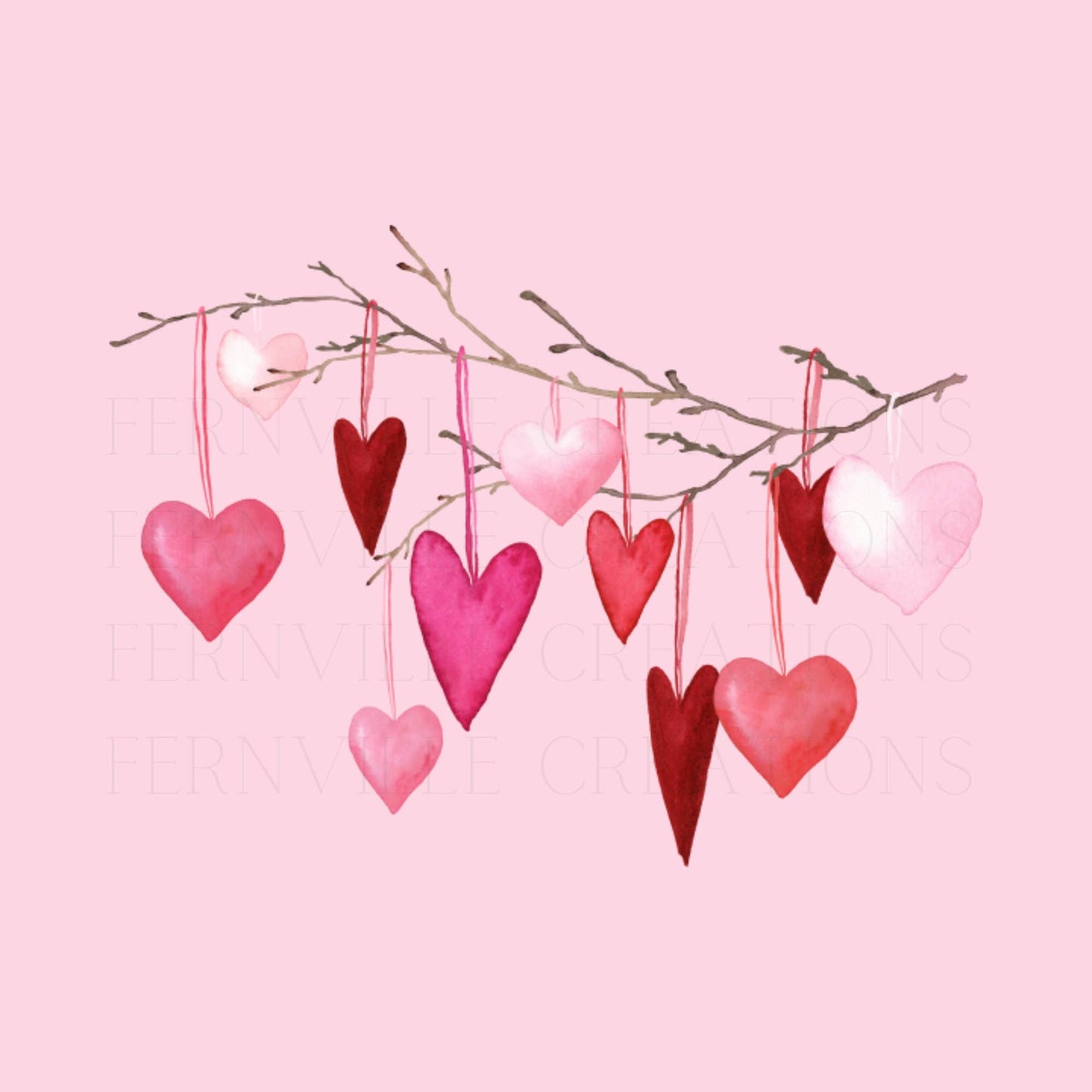 Fernville Creations - Elegant Spring Heart Hand Towel for Guest Bath