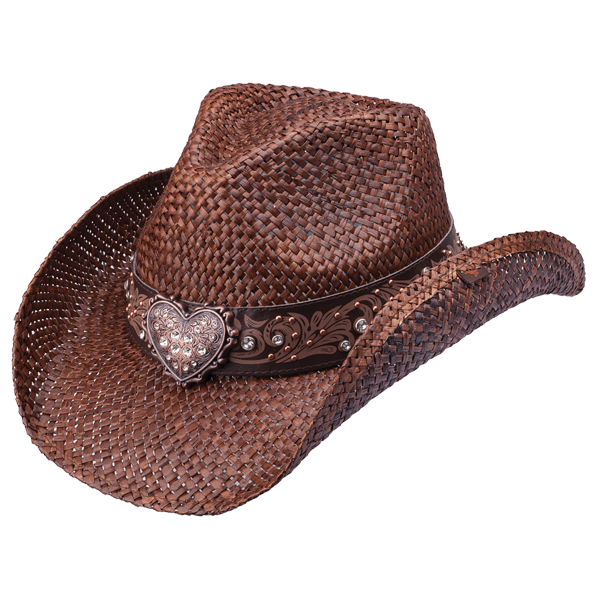 Peter Grimm - Flint Straw Western Drifter Cowboy Hat: Brown
