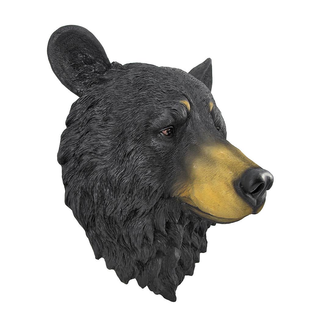 Zeckos - 16 Inch Black Bear Head Bust Poly-Resin Wall Hanging