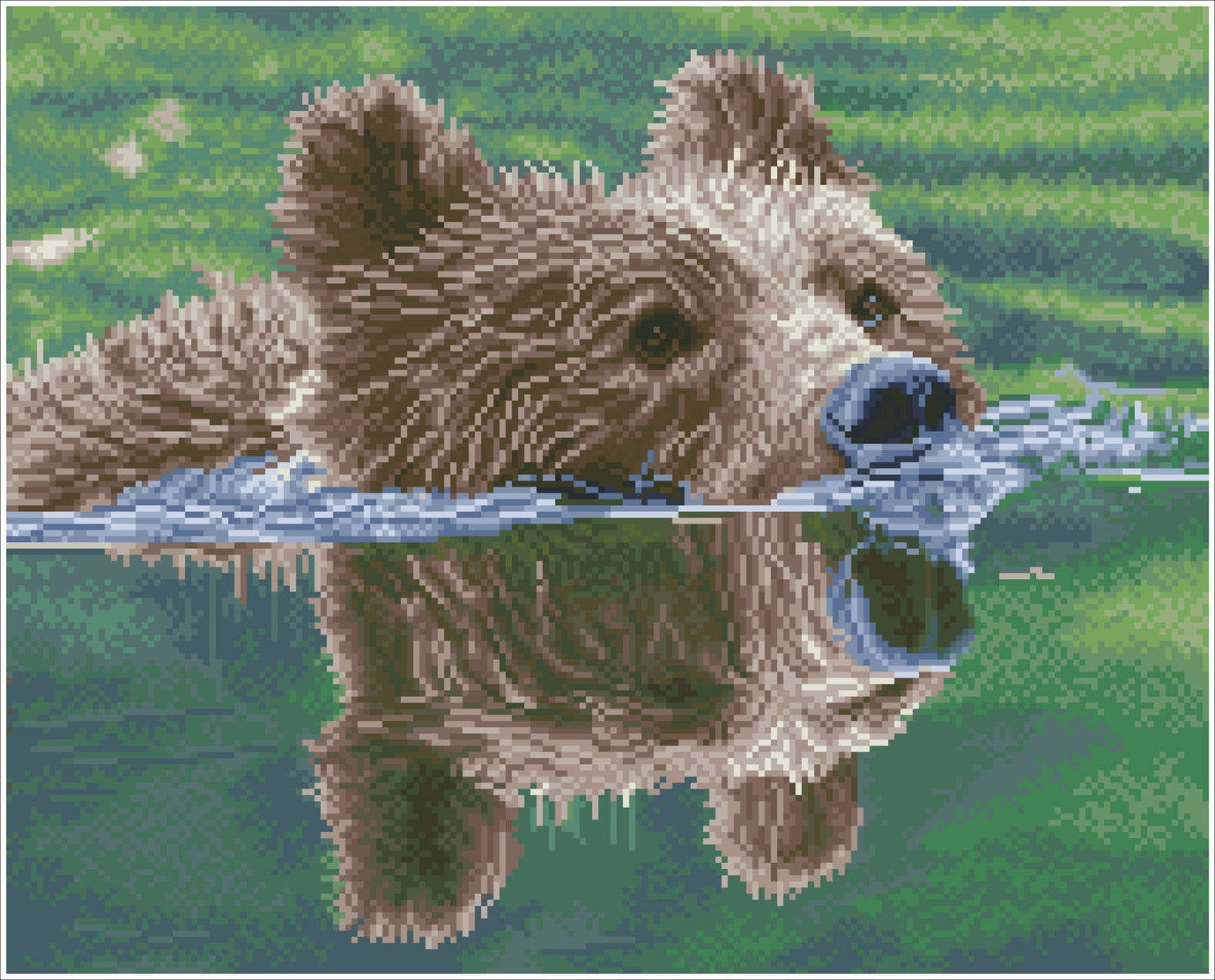 DIAMOND DOTZ® - Grizzly Swim (Square)