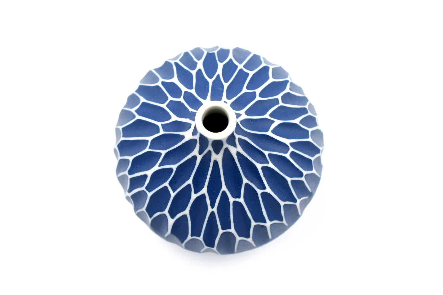 Art Floral Trading LLC - 524W69BLUE CONGO TINY L-Handcrafted Porcelain Bud Vase