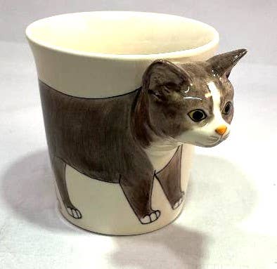 Sea Island Imports, Inc. - Mug, Cat Gray and White