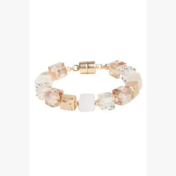 SAACHI - Faceted Bead Stone Bracelet : Champagne