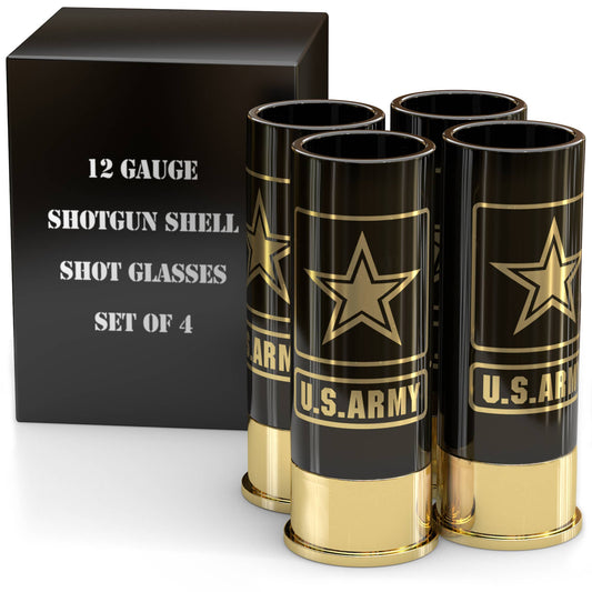 Old Southern Brass - 12 Gauge U.S. Army Shot Glasses - Set of 4
