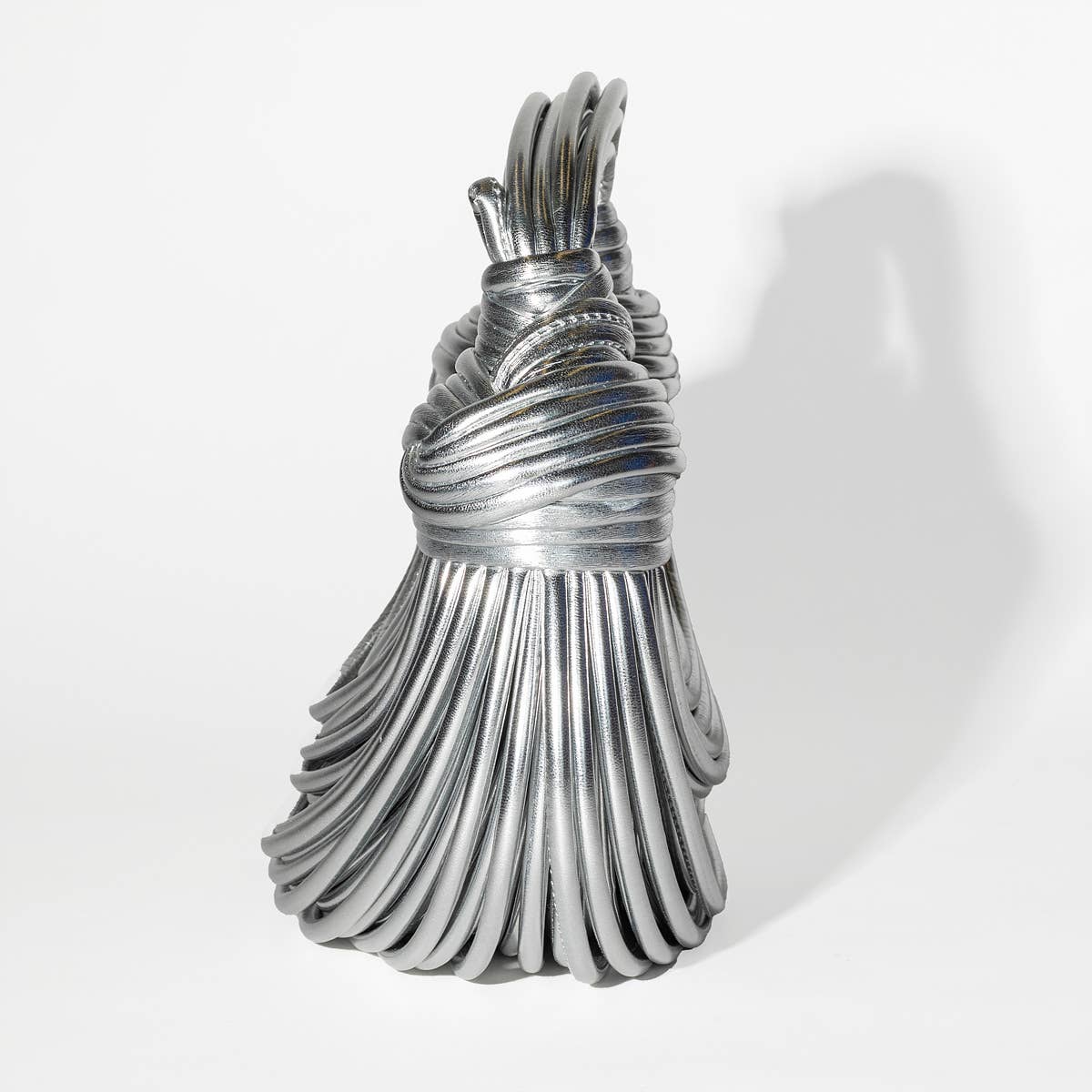 Gypsie Jane - Vegan leather stringy detail handbag: SILVER / ONESIZE