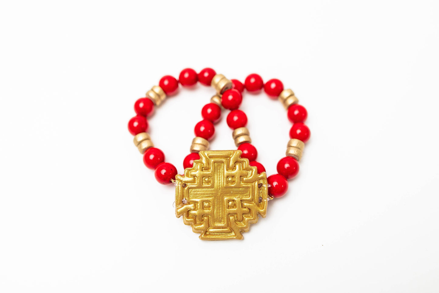 Hidden Truth Jewelry - Red Jade with Jerusalem Bracelet