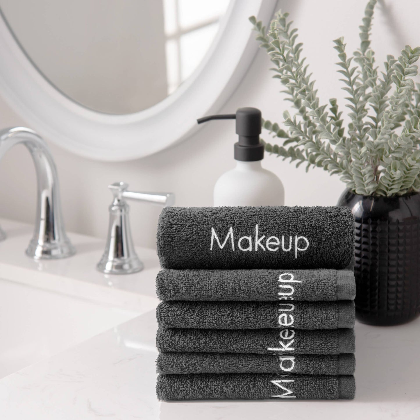 Arkwright Home - 6 Pack of Makeup Remover Towels: Black