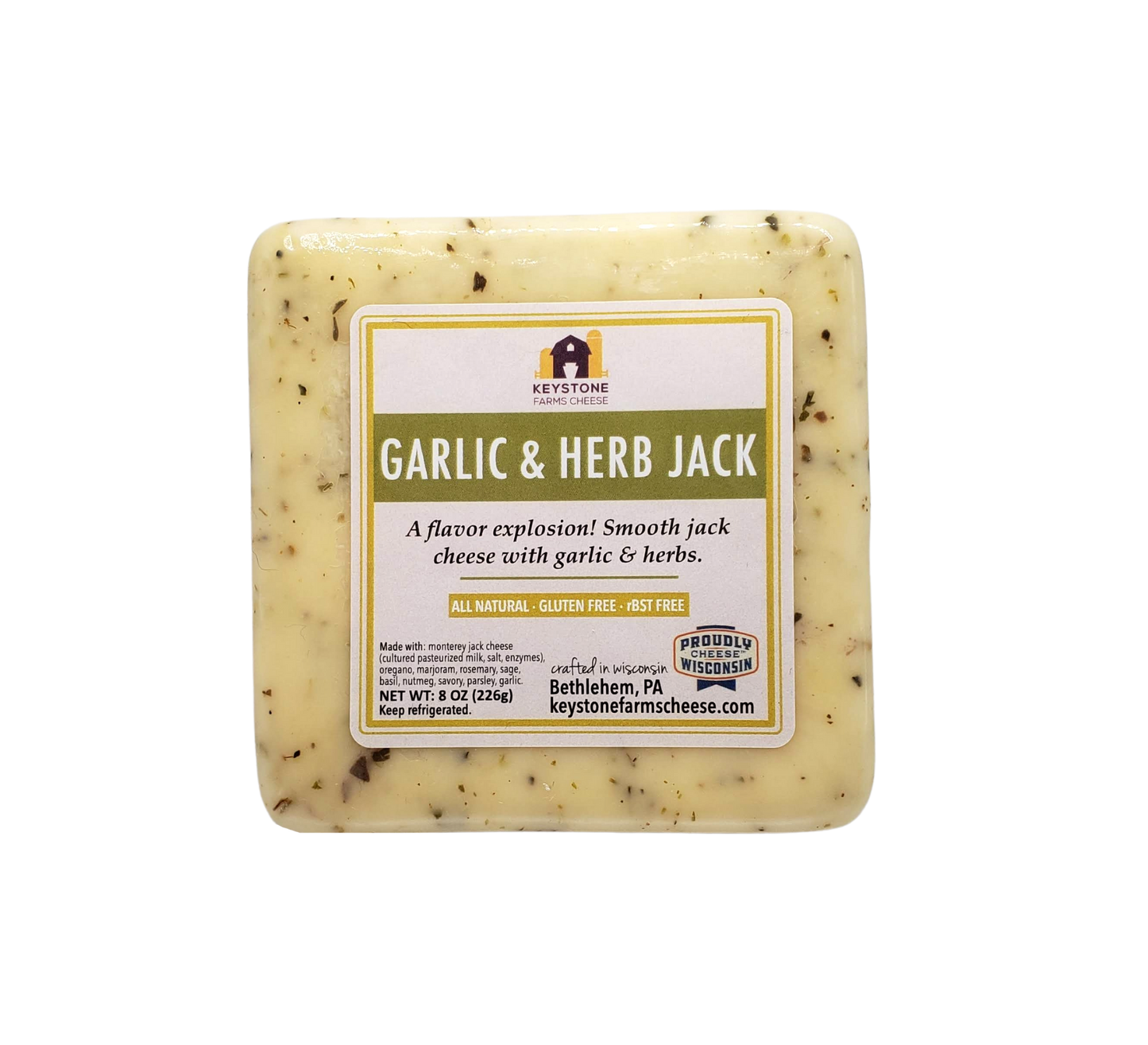 Keystone Farms Cheese - Garlic & Herb Jack: 9oz.