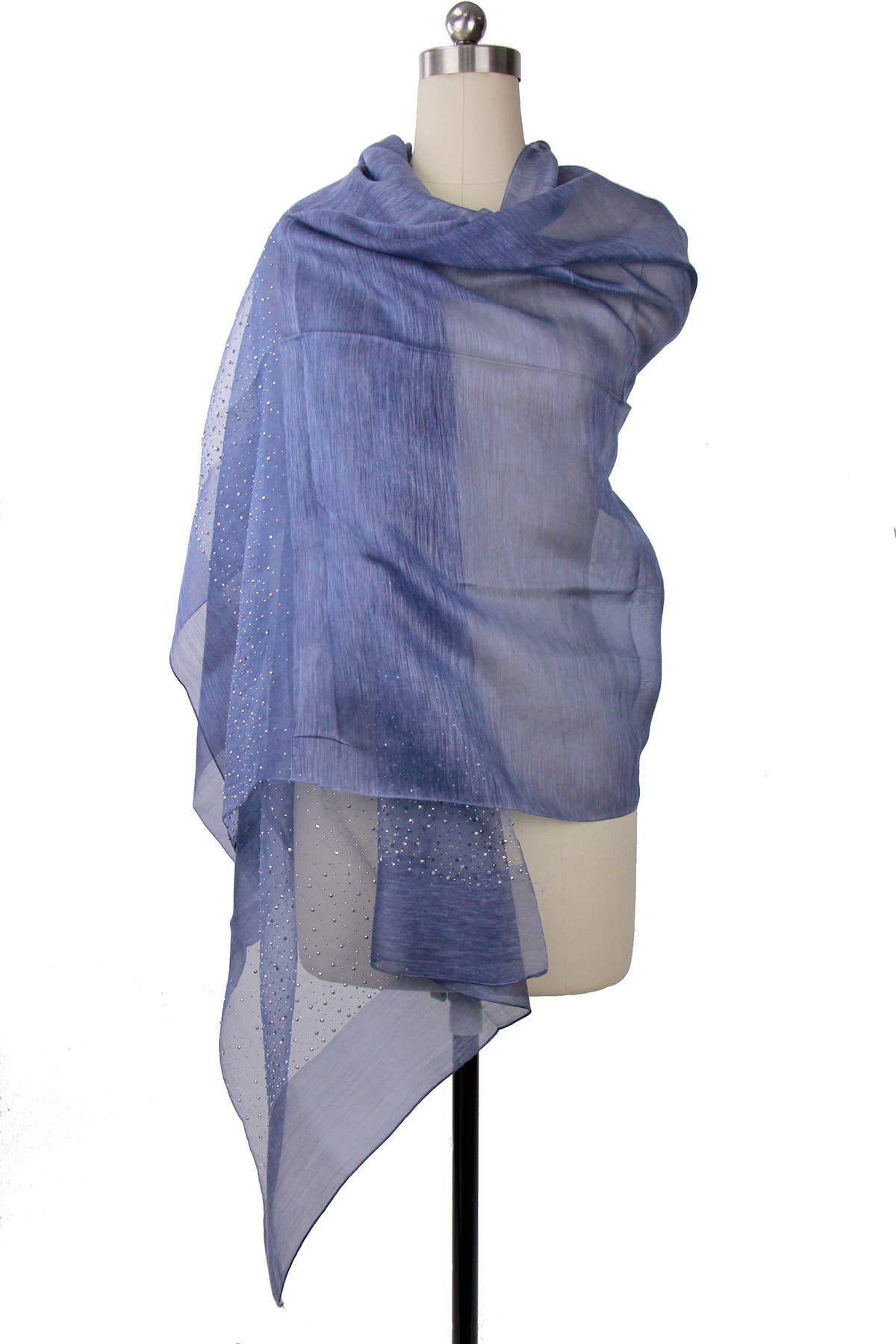 SAACHI - Star Gazer Wool Blend Sparkle Silk Scarf: Taupe