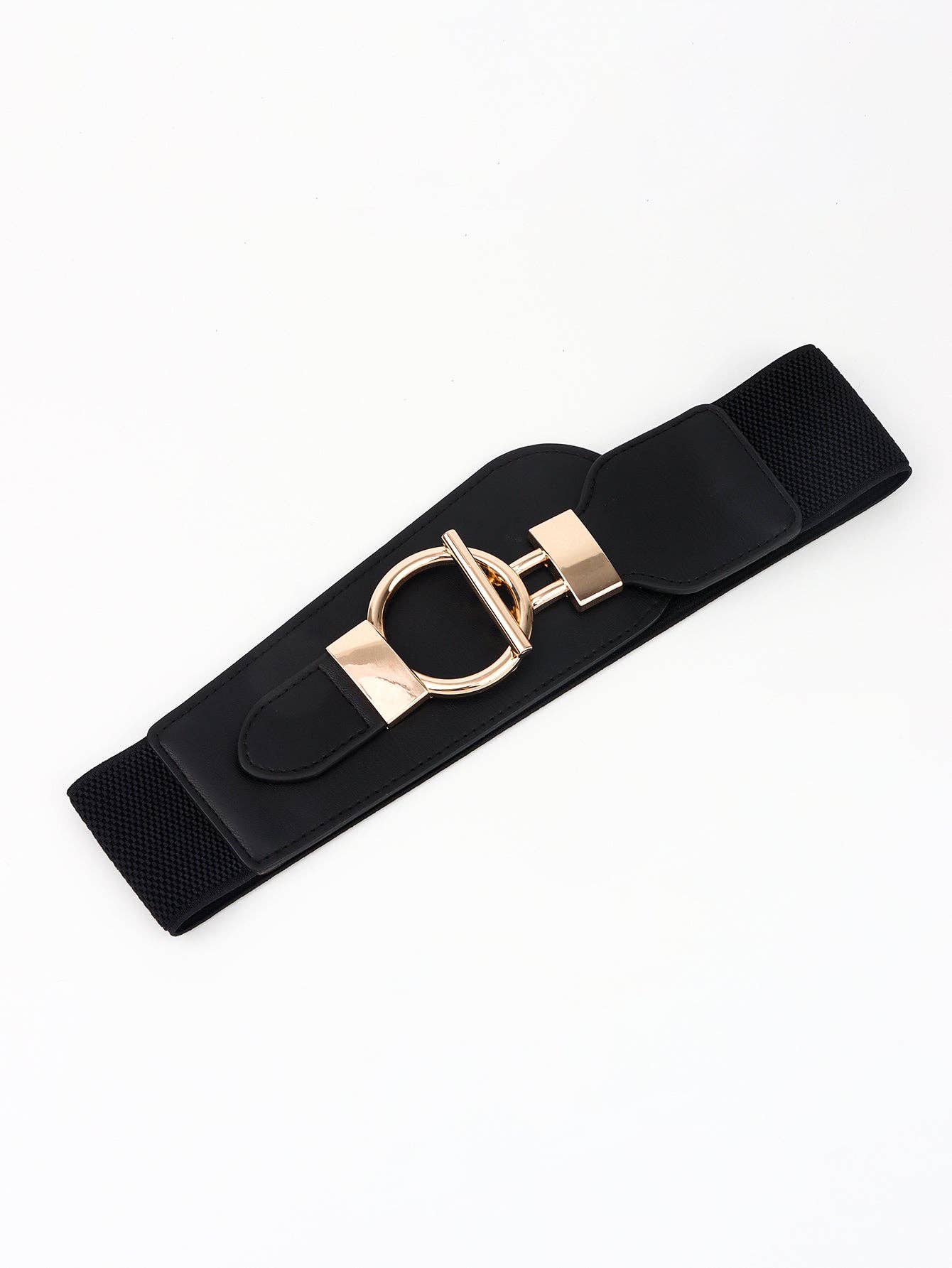 Kustom Kreations Goods - PU Elastic Wide Belt with Alloy Buckle: Black / One Size