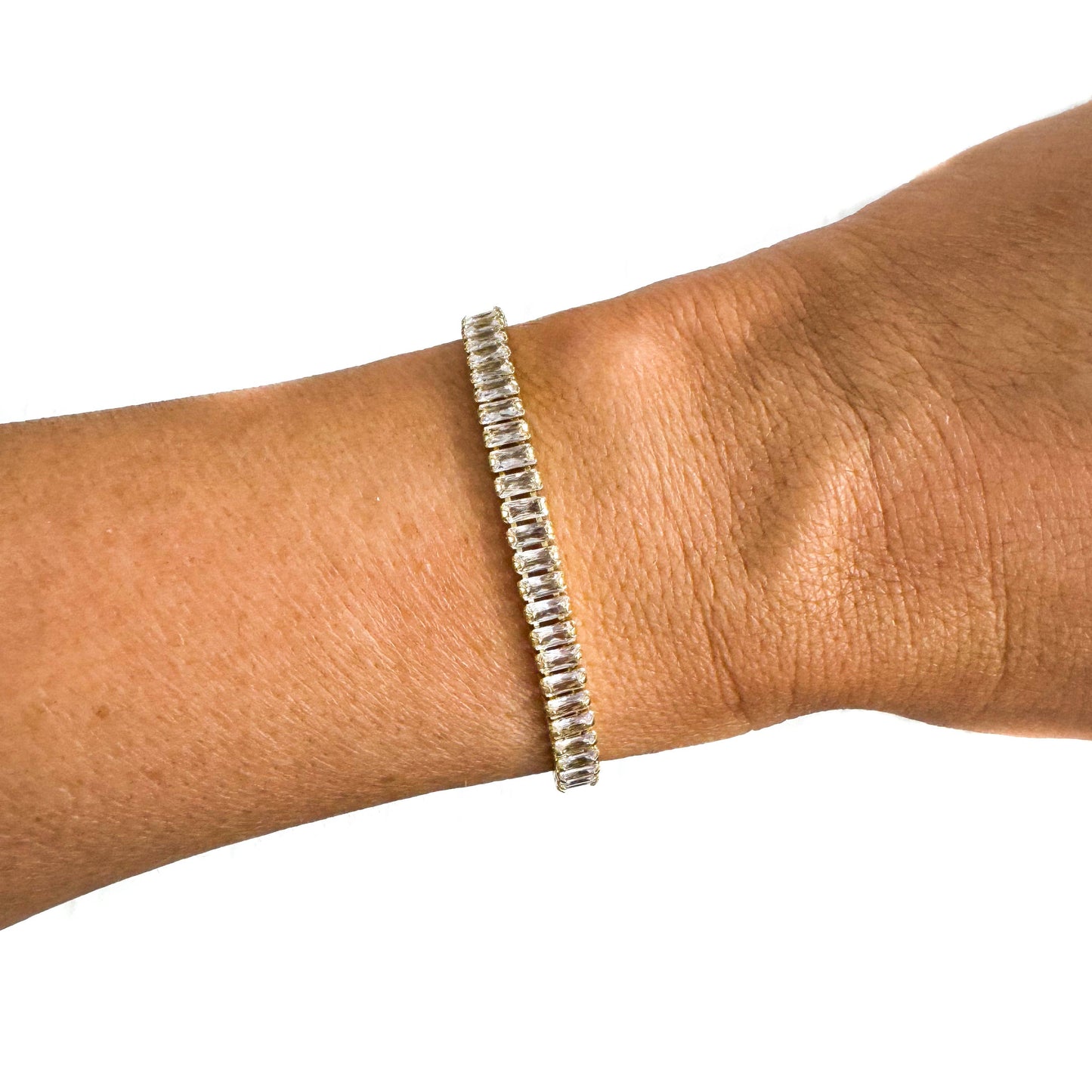 Savvy Bling - Semi Precious Pave Gold Filled Adjustable Bracelets: Side Marquise