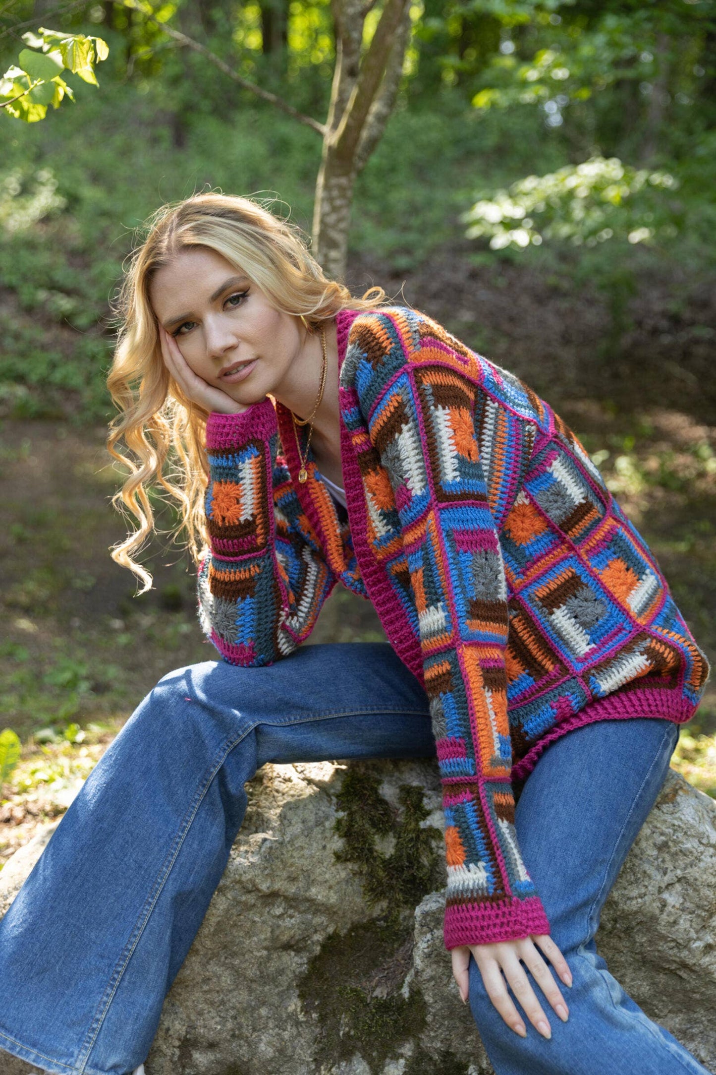 SAACHI - Marrakesh Crochet Short Jacket: Blue Combo