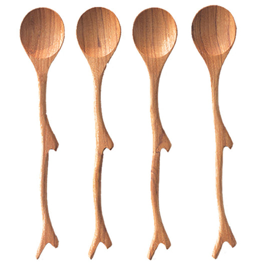 Be Home US - Teak Twig Spoons, Set of 4
