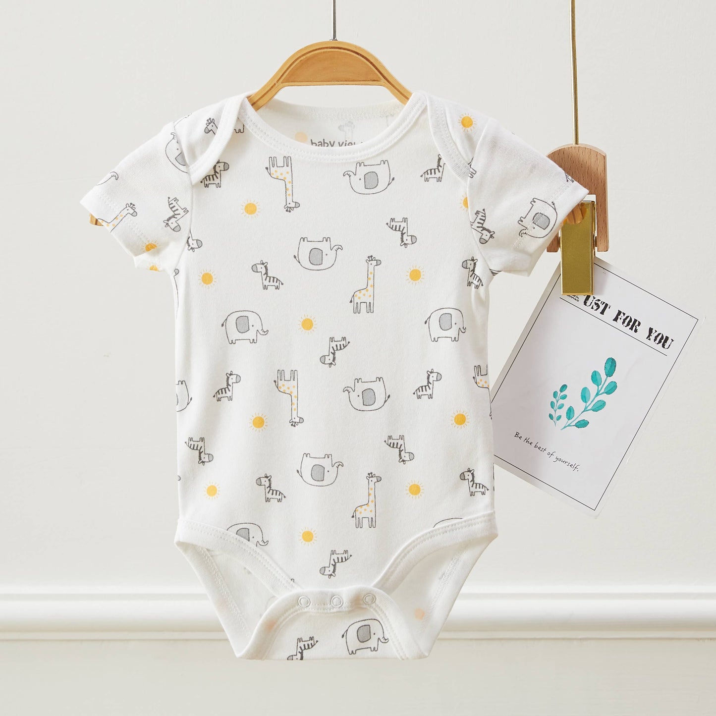 Lollipop Dreams - Pack of 3 Baby Cutie Club Animal Pattern Bodysuits: 3-6M