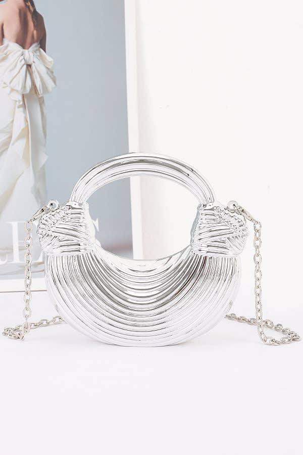 anbfashion - Mini Acrylic Clutch Bag HMC1178: Silver