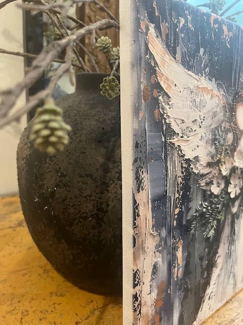 Rustic Nester - Angel Canvas art print, Painting for wall, home decor gift: 12x12