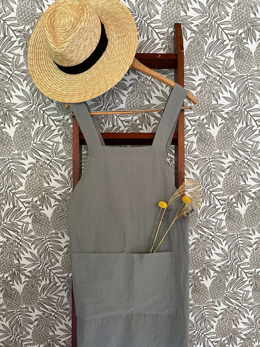Cate Paper Co. - Cross Back Apron: Fog Grey