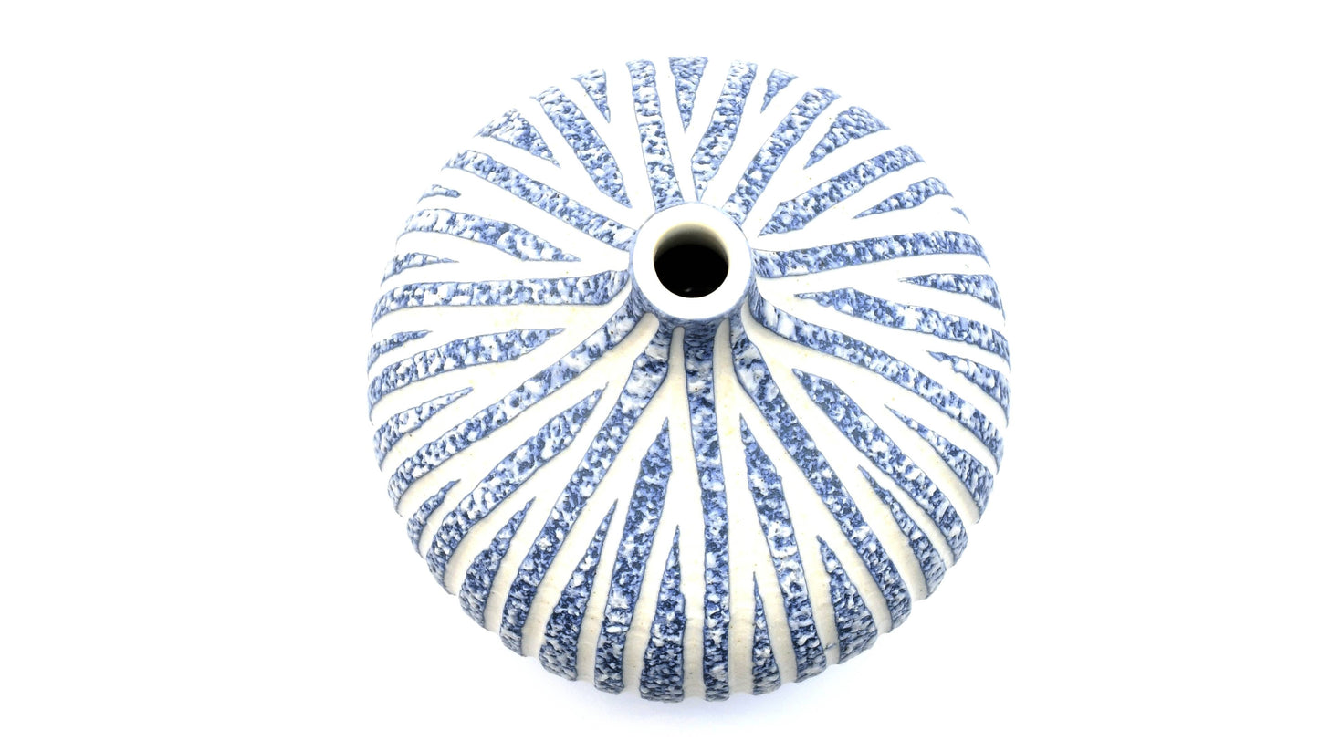 Art Floral Trading LLC - 524W16BLUE CONGO TINY L-Handcrafted Porcelain Bud Vase