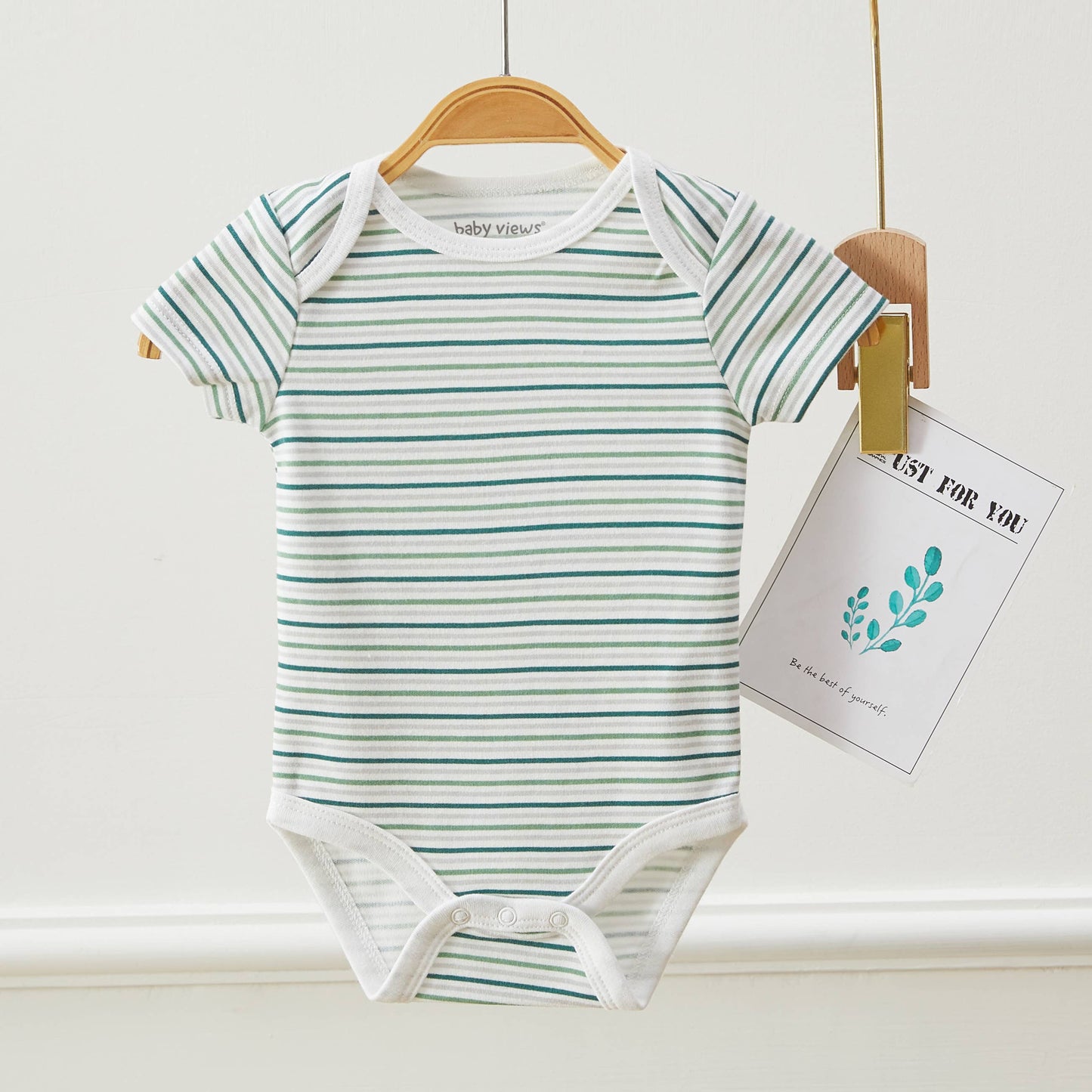 Lollipop Dreams - Pack of 3 Baby Boys Dinosaur Pattern Bodysuits Short Sleeve: 6-9M