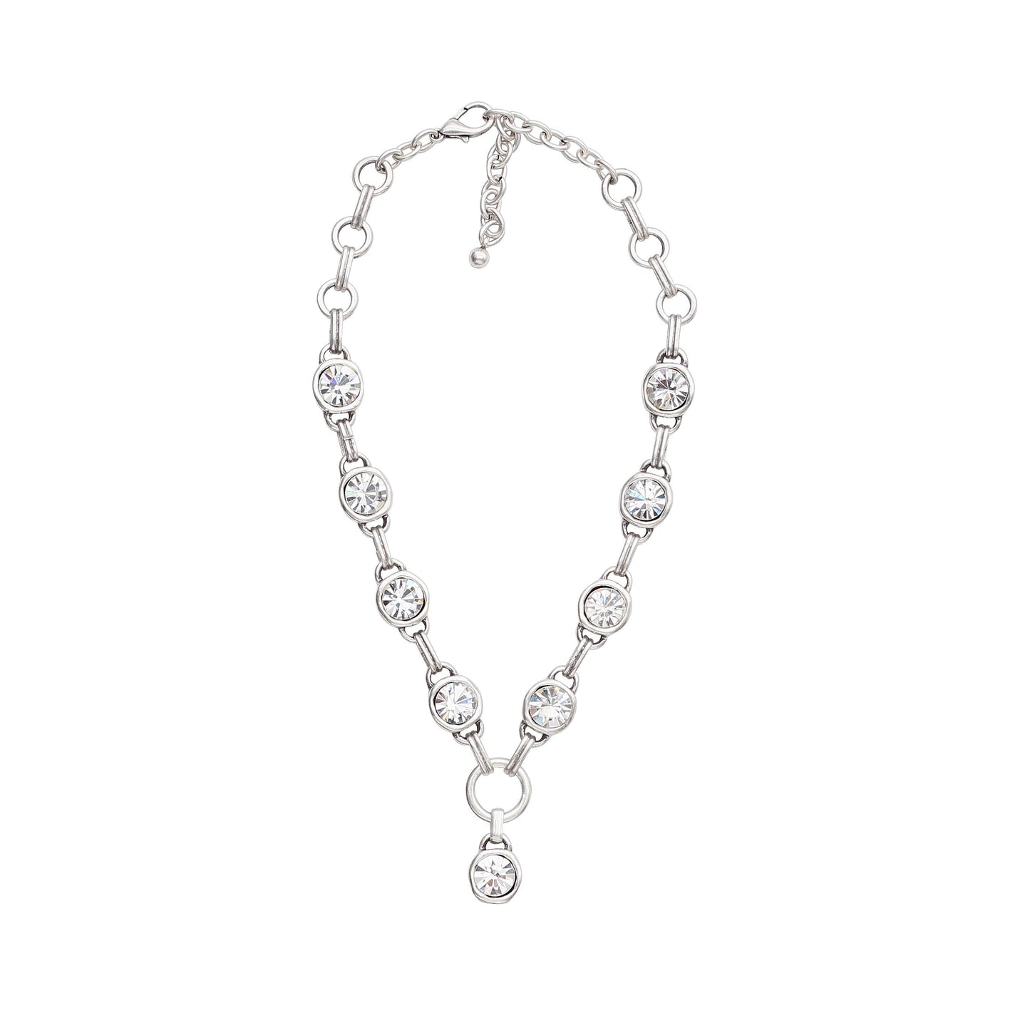 Chanour - Handmade Aura Eyes Crystal Pewter Necklace - 3922