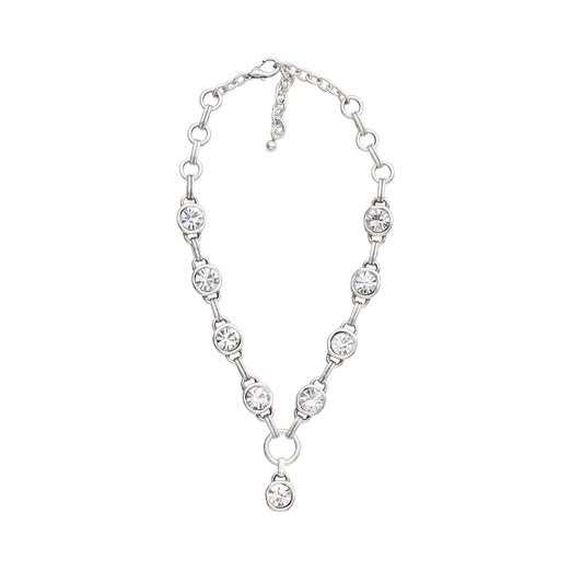 Chanour - Handmade Aura Eyes Crystal Pewter Necklace - 3922