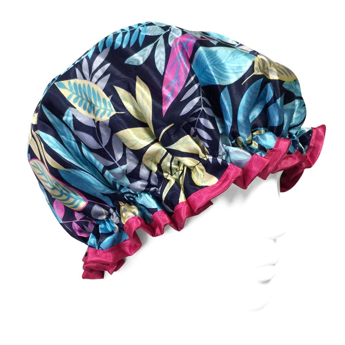Wrapables.com - Wrapables Trendy Satin Shower Cap: Twilight Leaves