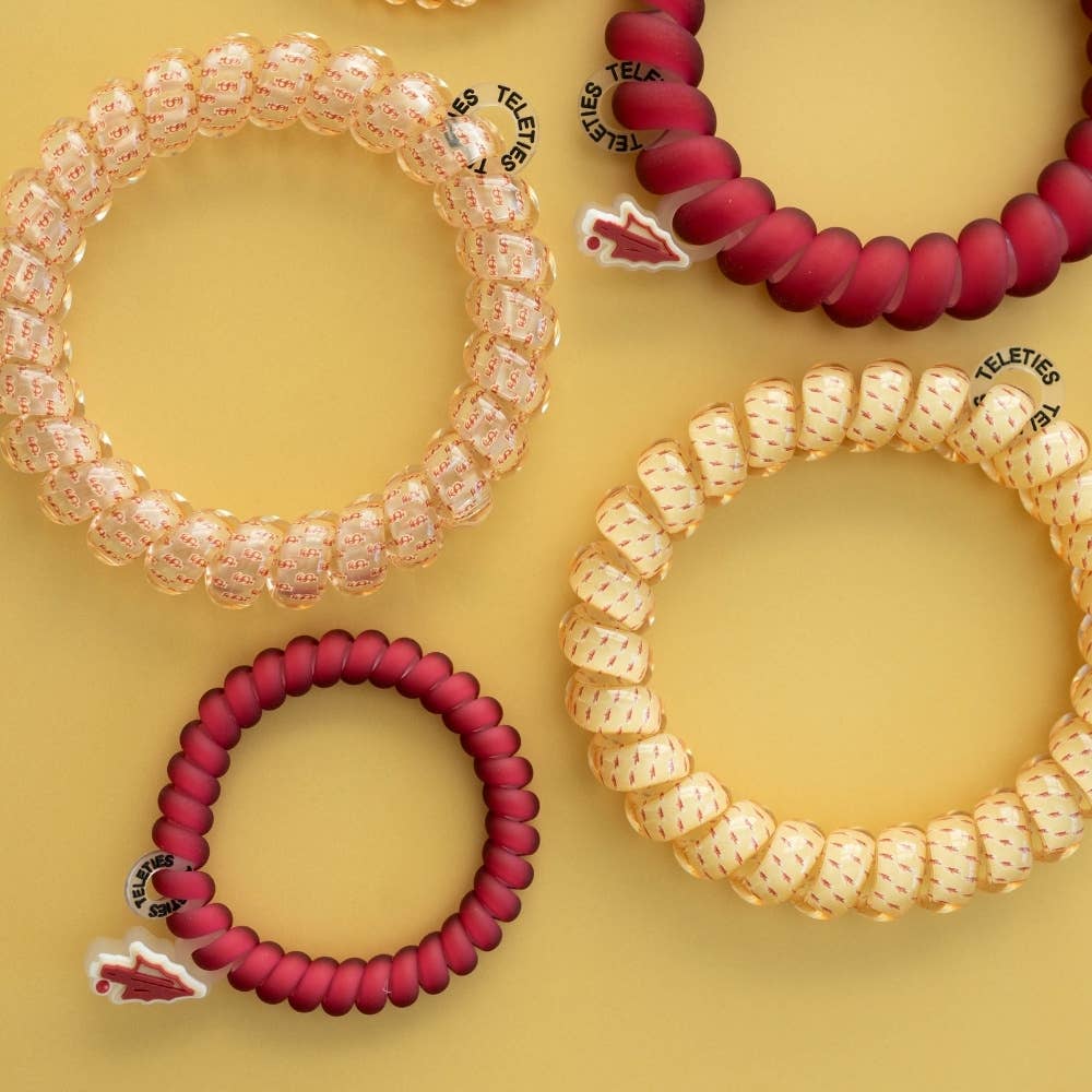 TELETIES - Spiral Hair Coils | Small | Go Noles! Hair Ties