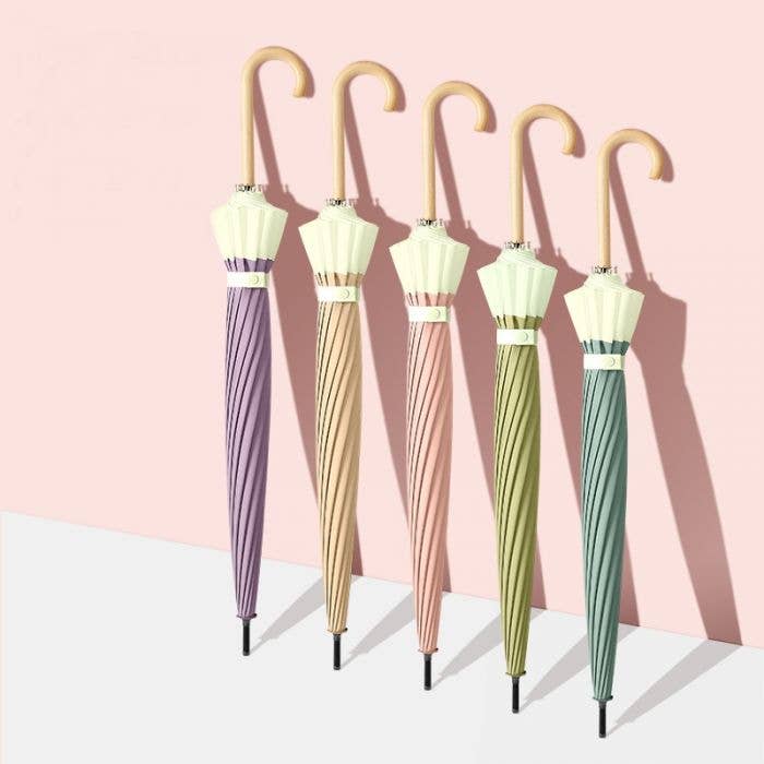 PEACH ACCESSORIES - 3468 two tones pastel colour umbrellas: Duck egg Blue