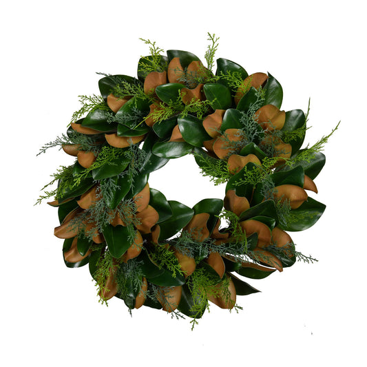 Mills Floral Company - Magnolia Evergreen Wreath - 24 Inch