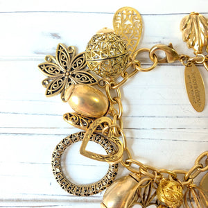 Lenora Dame - Vintage Inspired Gilded Charm Bracelet