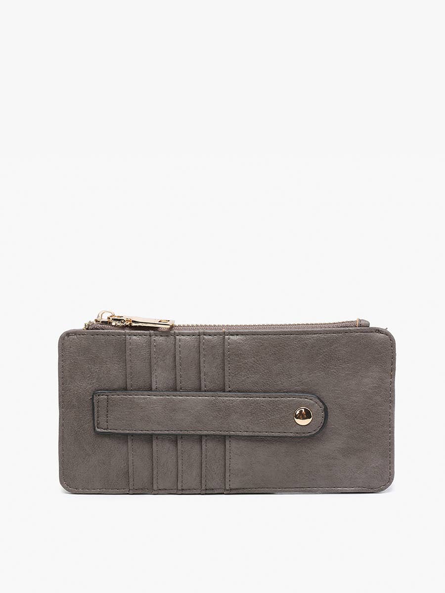 Jen & Co. - WL1889 Saige Slim Card Holder Women's Wallet: Dark Grey