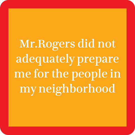 Drinks on Me - COASTER Mr. Rogers | Funny Party Gift | Home Bar Decor