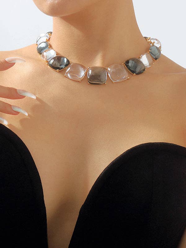 UZ Wholesale Store - Geometric Necklaces Accessories Dainty Necklace: GRAY / One_size