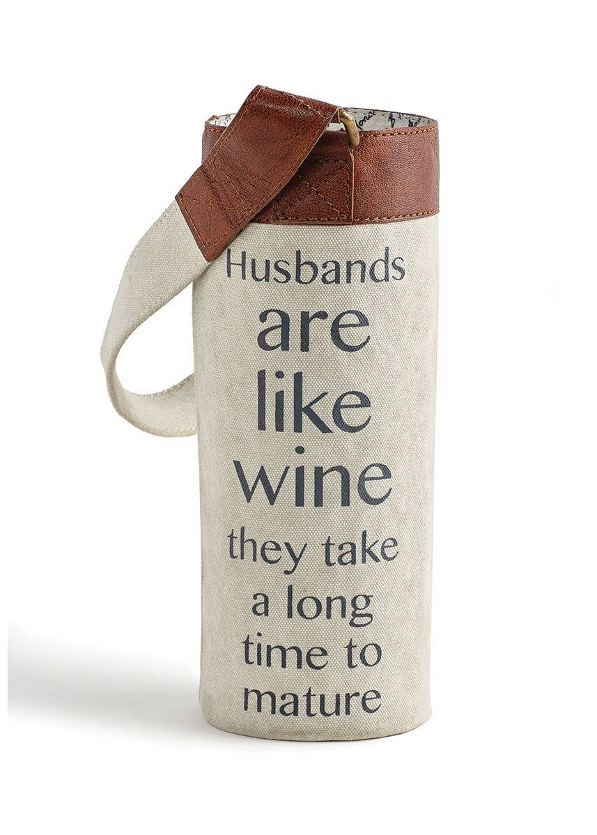 Mona B. - MATURED Wine Up-Cycled Canvas and Leather Wine Tote Bag