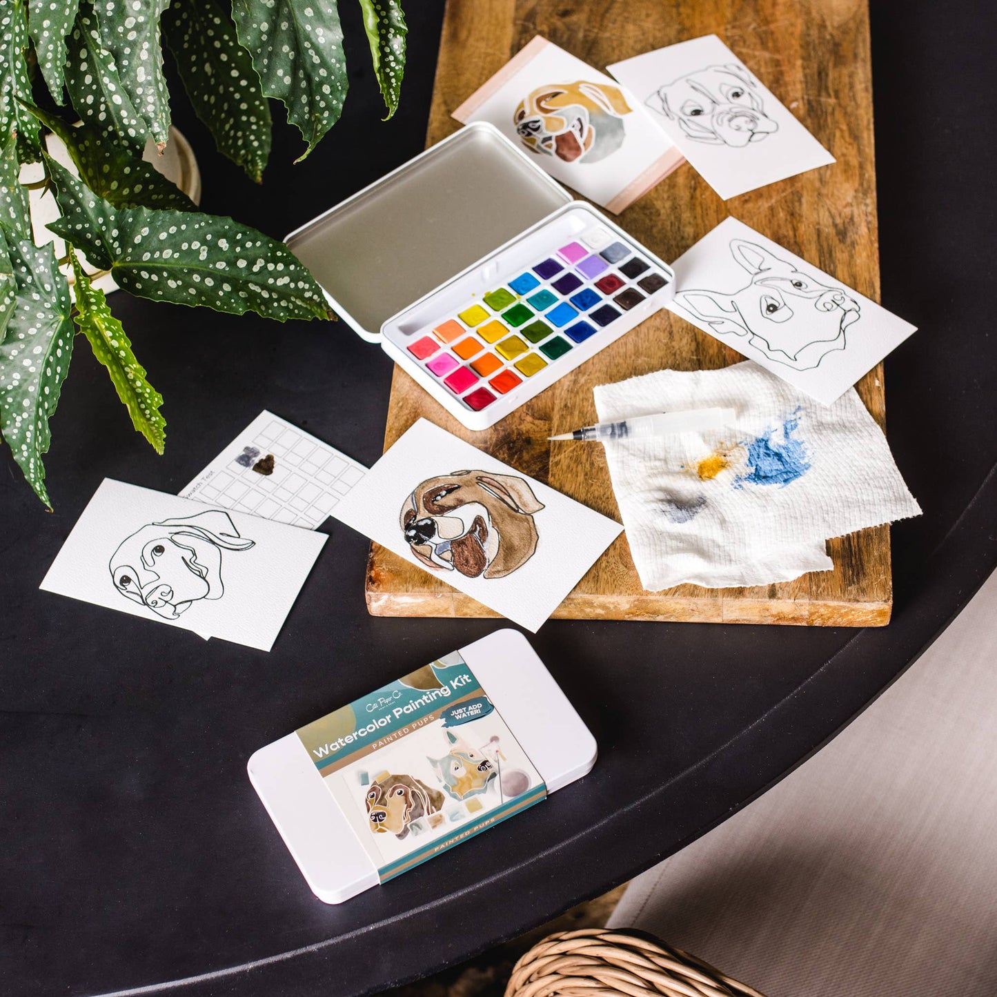 Cate Paper Co. - Painted Pups watercolor painting kit