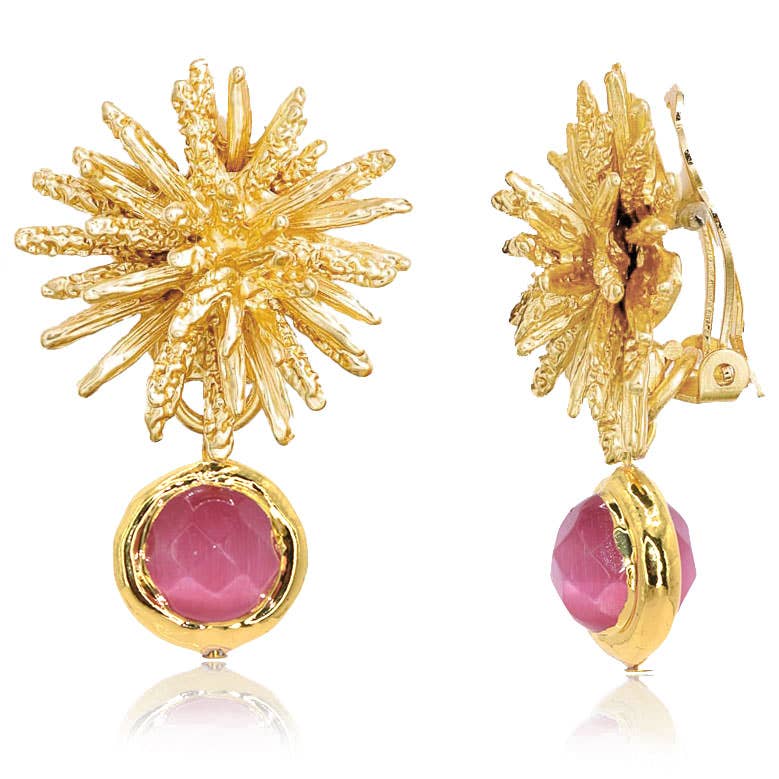 KARINE SULTAN - Coriandoli Clip-on Starburst Earrings – Elegant & Colorful: Aquamarine Blue